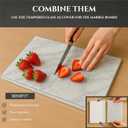 2-Piece Set Marble Cutting Board & Tempered Glass Cutting Board Cover, Non-Toxic Marble Serving Tray Slab, Scratch Resistant & Protects Countertops, Multifunctional & Safe