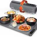 FEPPO Food Warming Mat, Upgrade High-tech Heating System, Fast Full Surface Electric Warming Tray with 6 Level Adjustable Temperature and 6 Hours Timer, Roll Up Food Warmers for Parties Buffet