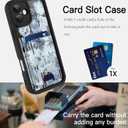 ZIYE Designed for iPhone 16 Wallet Case with Card Holder, Black
