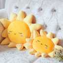 2 Pcs Plush Sofa Cushion Cute Stuffed Sun Shaped Floor Pillow Car Throw Pillow Soft Toy for Kids Women Girls Bedside Home Decoration 13.7 Inch, 23.6 Inch