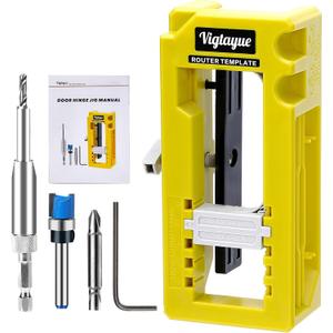 Door Hinge Jig, Door Hinge Mortiser, Router Template Fits for Door Hinges from 3 to 5 Length and Types of Sqaure, Radius 1/4 or Radius