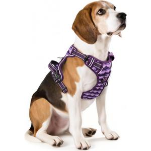 HEELE Dog Harness, No Pull Adjustable Padded Reflective Harness for Small Medium Large Dogs with Handle for Walking Training, Moon Night, M