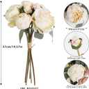 White Artificial Peonies 2 Bouquets Silk Flowers 14Heads Vintage White Fake Flowers Faux Peony Flowers for Flower Arrangements Artificial Centerpiece Home Table Dining Room Decor (Ivory White)