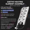UpgradedWP3387747 3387747 Dryer Heating Element for Whirlpool Cabrio Duet Kenmore Elite Maytag bravos xl Dryer WED5100HW1 WED5500XW1 WED5700AC1 WED6120HW1 WED6620HW1 MED5500FW1 MED6230RHW1