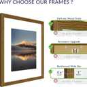16x20 Poster Frame, Display Pictures 11X14 with Mat or 16x20 Without, Wall Hanging Frames, Rustic Brown, 3 Pack