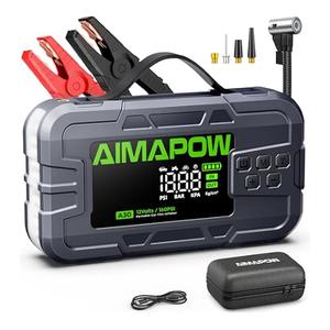 8000A & 160PSI Car Jump Starter with Air Compressor, 12 V Car / Motorcycle Battery Booster (All Petrol Engines/12L Diesel), 4.2 Inches LCD & 600LM Jump Starter/Force Start Function (A30)