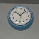 Bernhard Products Retro Wall Clock 12 Inch Blue Kitchen 50's Vintage Design Round Silent Non Ticking Battery Operated Quality Quartz Clock (Robin Egg Blue)
