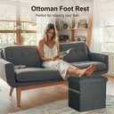 Small Ottoman with Storage, 61L Slim Tall Foldable Ottoman Foot Rest Stool with Thicker Foam Padded Seat. Linen Storage Bench for Bedroom Living Room, 300lbs Weight Support, 17x13x13IN, Gray Black