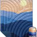 Camping Blanket,Puffy Printed Camping Blanket Lightweight Packable Outdoor Blanket for Camping,Traveling, Stadium, Hiking, Picnics (52x75", Cas-yellow)