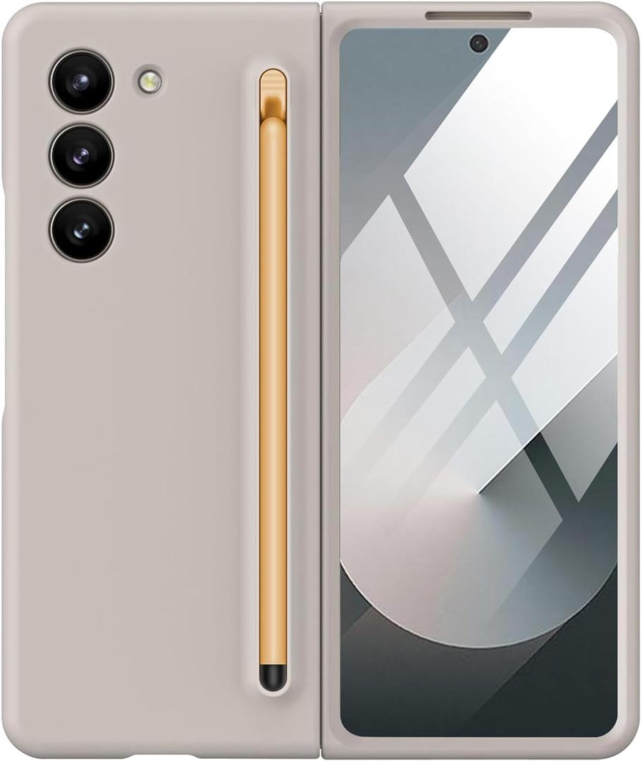 Giyer for Samsung Galaxy Z Fold 6 Case with S Pen and Built-in Screen Protector, Compatible with MagSafe Wireless Charging Full-Body Shockproof Protective Cover for Samsung Z Fold 6 5g Shell (Gray)