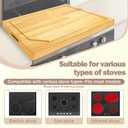4 In 1 Noodle Board Stove Cover Lightweight Cutting Board Wood Stove Top Covers for Electric Stove, Glass Gas Stove Cover for Gas Burners - 30" x 22"