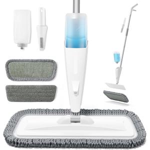 JOYMOOP Spray Mop for Floor Cleaning, Dry & Wet Microfiber Cleaner with 18oz Refillable Bottle and 2 Replacement Pads, for Home or Commercial Use
