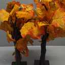 2 Pack 24 Inch Artificial Lighted Maple Tree with 48 LEDs Timer Fall Thanksgiving Decorations Battery Operated Prelit Maple Tree Table Lights for Thanksgiving Decor Home Indoor Autumn Harvest