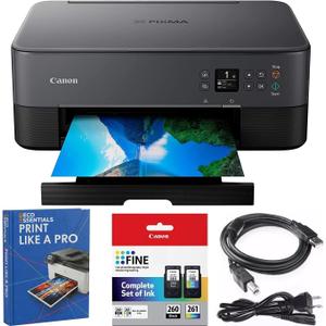 Canon PIXMA TS6420a All-in-One Wireless Color Printer with Print, Scan, Copy, Photo Print & Mobile Functions Bundle with DGE USB Cable + Print Like A Pro Guidebook Kit