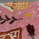 Christmas Throw Blanket for Couch 60x50,Pink Winter Holiday Festival Cute Xmas Gingerbread House Trees Blankets for Woman,Soft Flannel Fleece Blankets for Home Living Room Bed Chair Decor