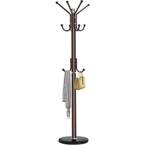 Kertnic Modern Coat Rack Freestanding with Natural Marble Base & Sturdy Metal Frame, 11 Hooks Hall Tree for Jackets, Hats, Bags, Entryway Organizer for Bedroom, Living Room, Closet (11 hooks-Bronze)