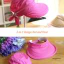 HINDAWI Sun Hats for Women with UV Protection Wide Brim Sun Hat Visor Summer Beach Outdoor Foldable Womens Cap (Pink)