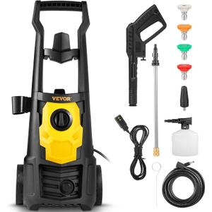 VEVOR Electric Power Washer, 2000 PSI, Max 1.65 GPM Pressure Washer w/ 30 ft Hose & Reel, 5 Quick Connect Nozzles, Foam Cannon, Portable to Clean Patios, Cars, Fences, Driveways, ETL Listed