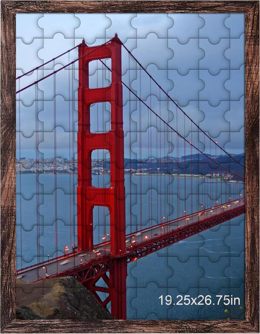 BESCRCL 19.25x26.75 Picture Frame Brown, Poster Frames Wall Hanging, Display Pictures 19.25 x 26.75 without Mat, 1 Pack