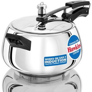 Hawkins 5 Litre Contura Pressure Cooker, Stainless Steel Inner Lid Cooker, Handi Cooker, Induction Cooker, Silver (SSC50)