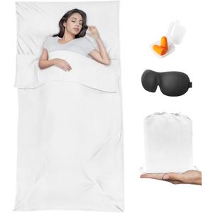 Sleeping Bag Liner,Travel Sheet & Adult Sleep Sack, Camping Sheets Travel Sleep Sack for Backpacking,Hotels & Hostels -Lightweight Single &Double Travel Sheet Camping Sheets