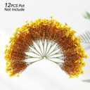 12 Bundles Artificial Mums for Outdoors, Fall Fake Flowers Outside UV Resistant, Faux Fall Mums Flowers for Outdoor Planters, Window Boxes, Front Porch-Fall Yellow