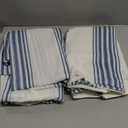 jinchan Striped Linen Blend Curtains 96 Inches Long for Living Room Blue Stripe Semi Sheer Light Filtering Modern Farmhouse Coastal Drapes for Bedroom Curtain Set of 2