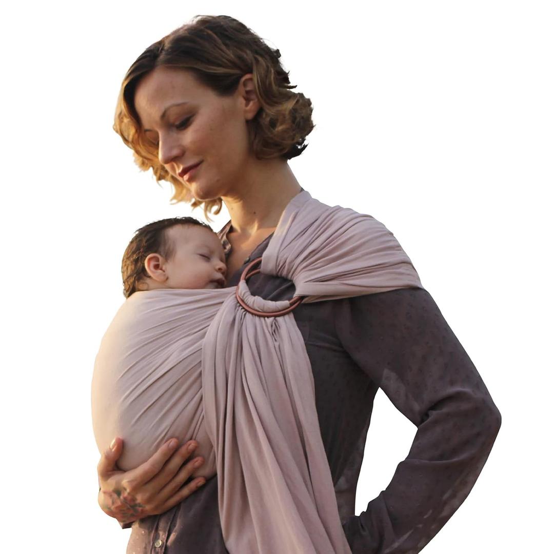 Nalakai Ring Sling Baby Carrier, Soft Linen Baby Sling, Baby Wrap, Comfort, Style, and Giving Back - Carry Your Little One with Love (Warm Sand Beige)