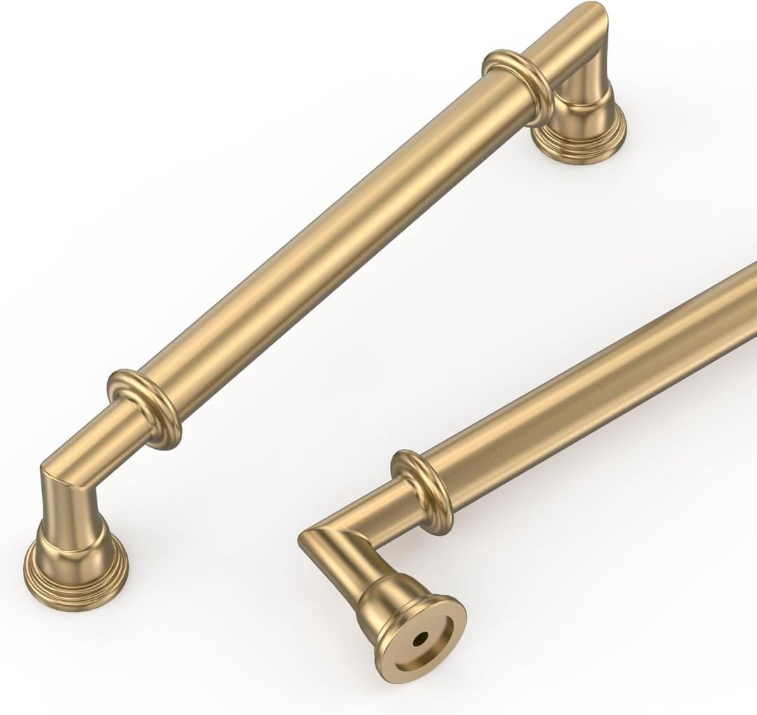 10 Pack 5 Inch(128mm) Champagne Bronze Kitchen Cabinet Handles, Cabinet Pulls Kitchen Cabinet Hardware for Cupboard Drawer Pulls