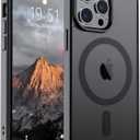 SUPFINE Magnetic for iPhone 13 Pro Case (Compatible with MagSafe) (Military Grade Drop Protection) Translucent Matte Shockproof Phone Case,Black