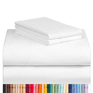 Luxclub Cooling 6 piece Microfiber Bed Sheets & Pillowcases, Queen - White, High Thread Count 1800 Series, Extra Deep Pocket Wrinkle Free Breathable Sheet Sets