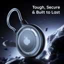 WhoseID Compatible with Apple Airtag Case Keychain Holder, IPX8 Waterproof Air Tag Cases Easy Twist-Off Cap with Durable Matel Keyring for Luggage, Item Finder, Backpack, Kids(Transparent, 1-Pack)