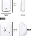 US Plug Self Powered Wireless Doorbell No Battery 100M Distance 38 Songs Door bell Button Outdoor Doorbell Wireless Waterproof for Home School Office (US White 1V2 A)
