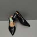 Mostrin Block Slingback Heels for Women Pointed Closed Toe Chunky Heels Office Work Shoes Women's Pumps for Business Casual (7, Black)