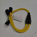 NEMA 6-20 Splitter, 6-20P to (2) 6-20R NEMA 6-20 Extension Cord 6-20P to 6-20R (T Blade Female Also for 6-15R Adapter)