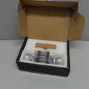 Champagne-Gold Oval-Glass Door Knobs - Interior Passage Premium Crystal Door Handles, Square Rosette Matte Black Finished(Passage)