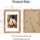 iRahmen 8x12 Picture Frame with HD Tempered Glass, Display Pictures 6x9 with Mat or 8 x 12 Without Mat, Wood Photo Frame for Tabletop and Wall (Rustic Brown, 1 Pack)