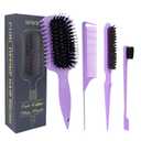 Curl Defining Brush, Curly Hair Brush Products for Effortlessly Detangling Shaping and Styling Women's Men's Curls on All Wet or Dry Hair Types, Reduces Frizz (Purple 1PC)