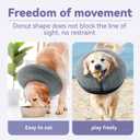 Loflaze Soft Inflatable Dog Cone Collar Alternative After Surgery - Dog Neck Donut E Collar for Large Medium Small Dogs Cats Post Surgery - Recovery Collar to Stop Licking - Grey, M+ (Black)
