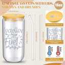 Skylety 36 Pcs Teacher Appreciation Gift Set for Women Thank You Inspirational 16 Oz Glass Cup with A6 Journal Notebook and Glitter Ballpoint Pen for Christmas Graduation School Supplies(Fresh)