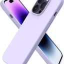ORNARTO Compatible with iPhone 14 Pro Case 6.1, Slim Liquid Silicone 3 Layers Full Covered Soft Gel Rubber Phone Case Protective Cover with Microfiber Lining 6.1 inch-Pastel Lilac