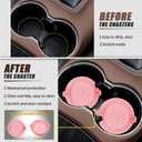 Car Cup Holder Coaster,Non-Slip Car Cup Holder Coasters,Universal Car Cup Holder Insert,Car Interior Accessories Mat(Pink diamonless, 4 Pack)