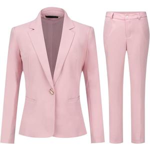 YUNCLOS Women's 2 Piece Office Work Suit Set One Button Blazer and Pants,Medium