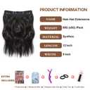 Halo Hair Extensions 12 Inch Invisible Wire Hair Extensions Adjustable Long Wavy Hairpiece Synthetic Upgrade 4 Secure Clips in Hairpieces 12 Inch,Black Brown