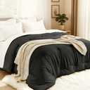 Comforters Queen Size, All Season Quilted Bed Comforter, Ultra-Soft Down Alternative Duvet Insert with 4 Tabs, Lightweight Bedding Blanket - Machine Washable, Dark Gray