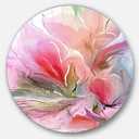 Designart Floral round metal wall Art - Lovely Painted Floral round wall art, Modern Round metal wall art with Glossy Coating - Purple Metal wall art decor for Bedroom, Dining Room, Bathroom, Living Room Decor - Round 23" x 23"