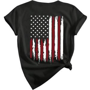 SweatyRocks Women's Summer Tops Flat Graphic Print Tees Loose Crew Neck Short Sleeve T-Shirt (Black, M)