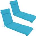 Chaise Lounge Cushion 72x21x3 Inch ?Set of 2 Outdoor Lounge Chair Cushions, Lounger Pad Replacement with Fade-Resistant, Removable & Machine-Washable Covers, Ideal for Patio Chaise Chairs, Teal