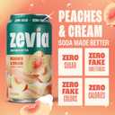 Zevia Zero Sugar Soda, Peaches and Cream, 12 oz Cans (8-Pack) – Caffeine Free, Naturally Sweetened, No Calorie Soda - Non-GMO Project Verified, Gluten-Free, Vegan (EXP 08/14/27)