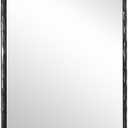 ANDY STAR Hand-Forged Black Bathroom Mirrors for Wall, 22x30 Inch Vintage Solid Steel Metal Frame Bathroom Vanity Mirror, Antique Rounded Rectangle Wall Mirror, Hangs Horizontally or Vertically